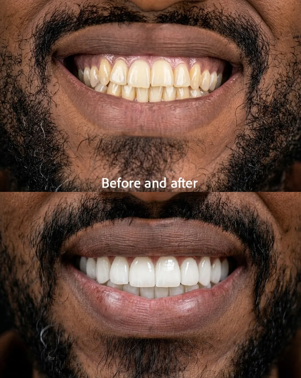 Before and after porcelain veneers, Xiluet patient, Miami